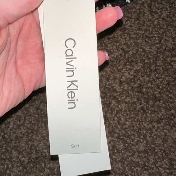 NWT- Calvin Klein- Black & White Tweed Open Front Blazer Jacket, Plus Size 14 - Picture 6 of 13